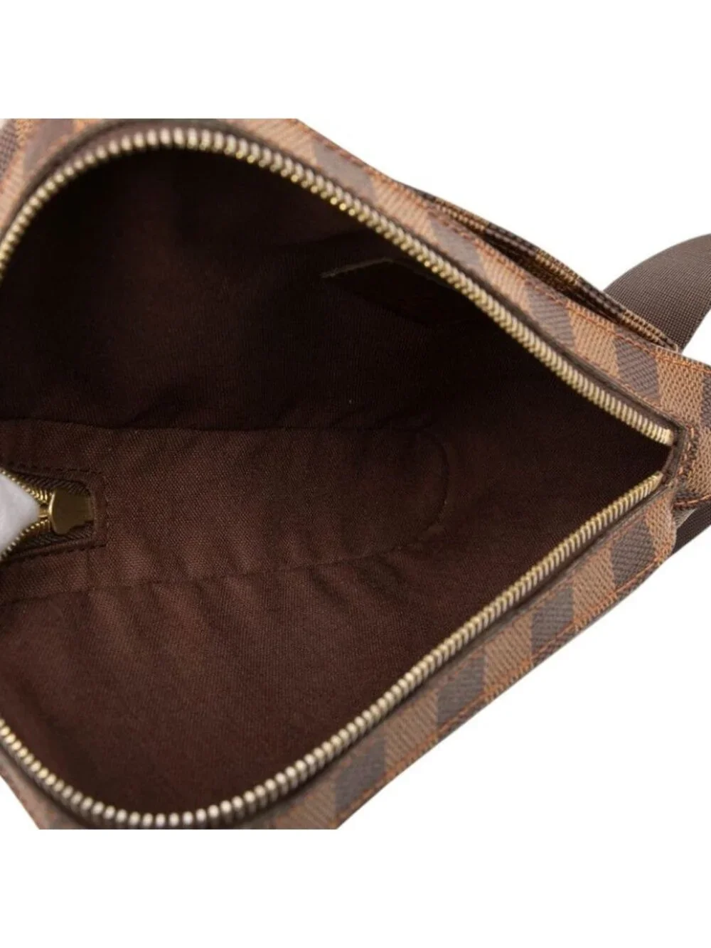 Louis Vuitton Damier Geronimos Shoulder Bag Brown Leather